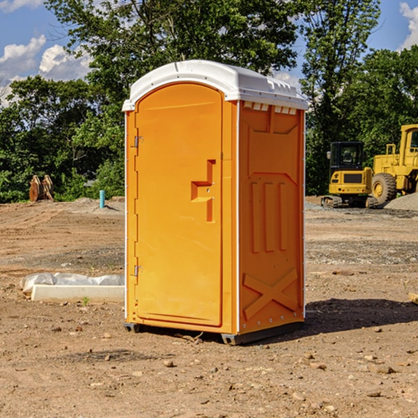 how often are the portable restrooms cleaned and serviced during a rental period in Caledonia County VT